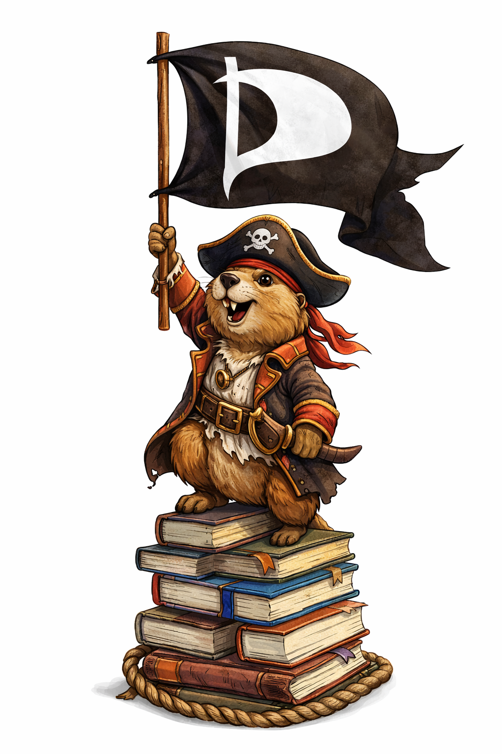 Pirate marmot standing for digital freedom